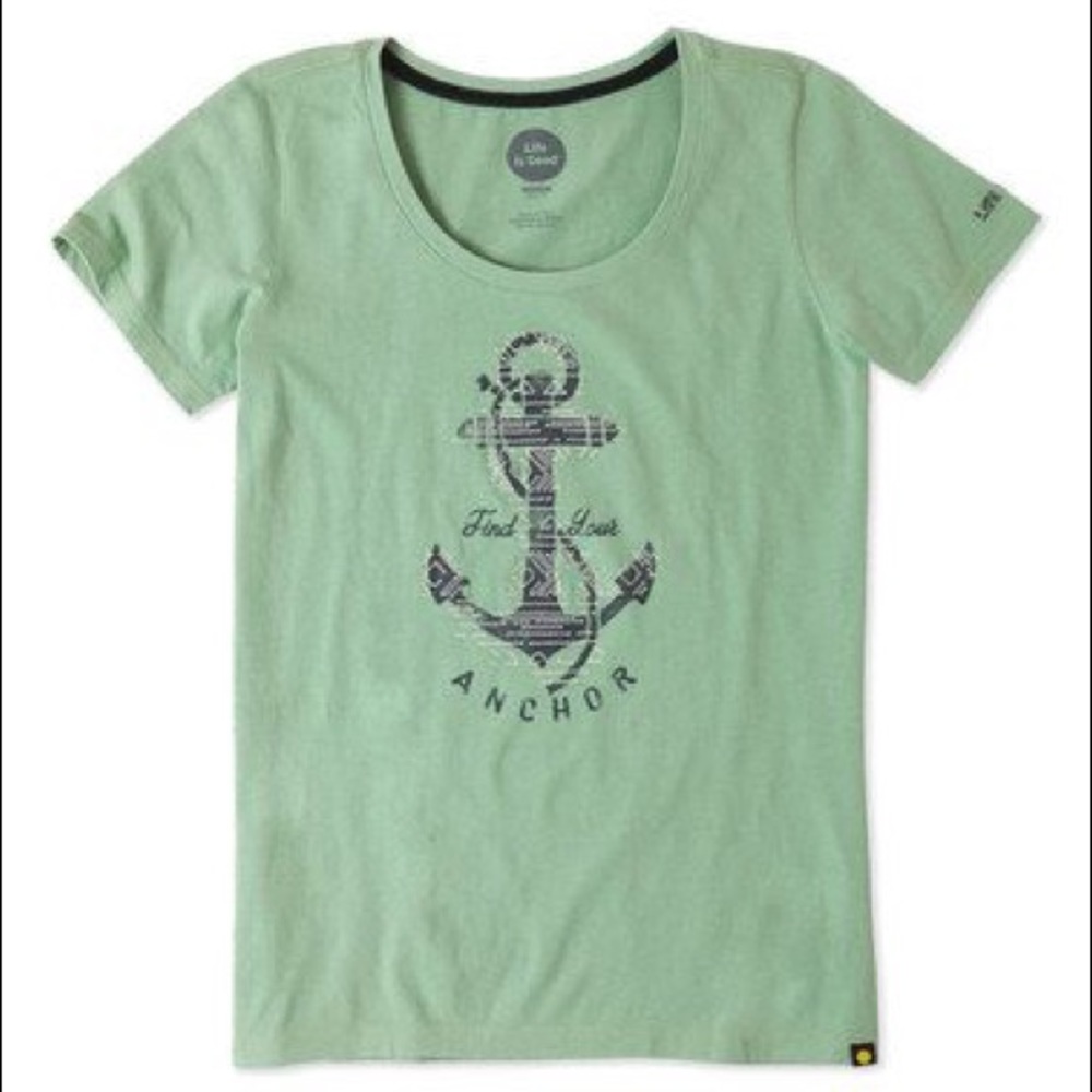 Minty Green Ladies Find Your Anchor Scoop Neck Tee